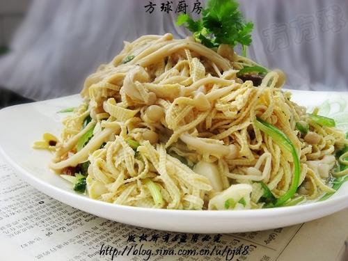 金针菇拌干豆腐丝的做法(切”豆腐丝又细又匀的秘诀)